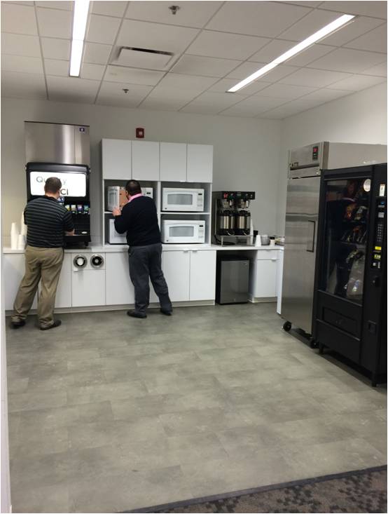 Pictured: Customer Solutions kitchen and break room