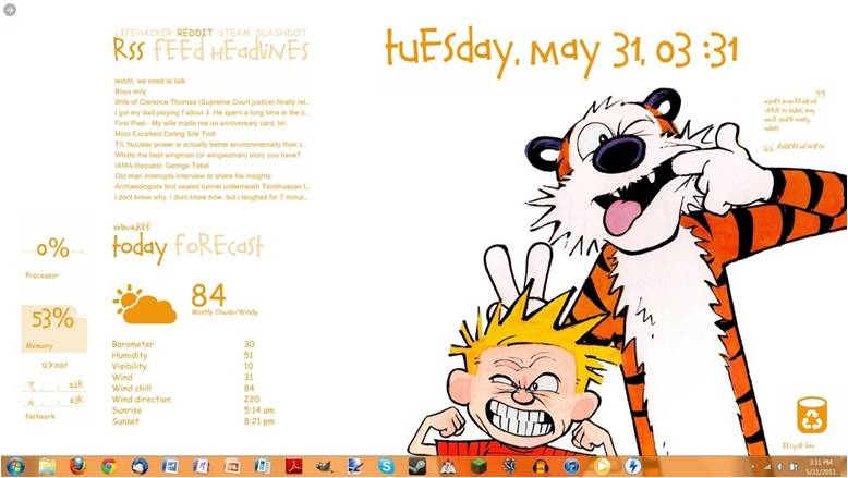 Calvin and Hobbes desktop