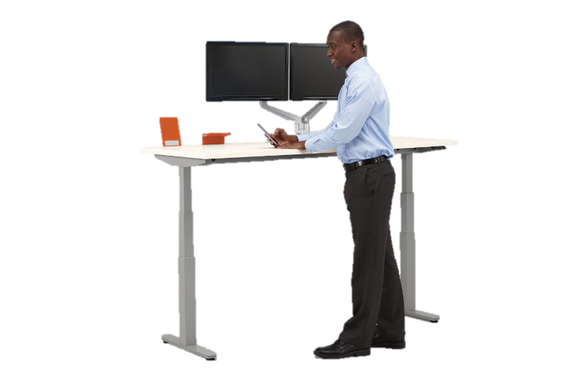 Wear appropriate footwear when utilizing a height adjustable desk