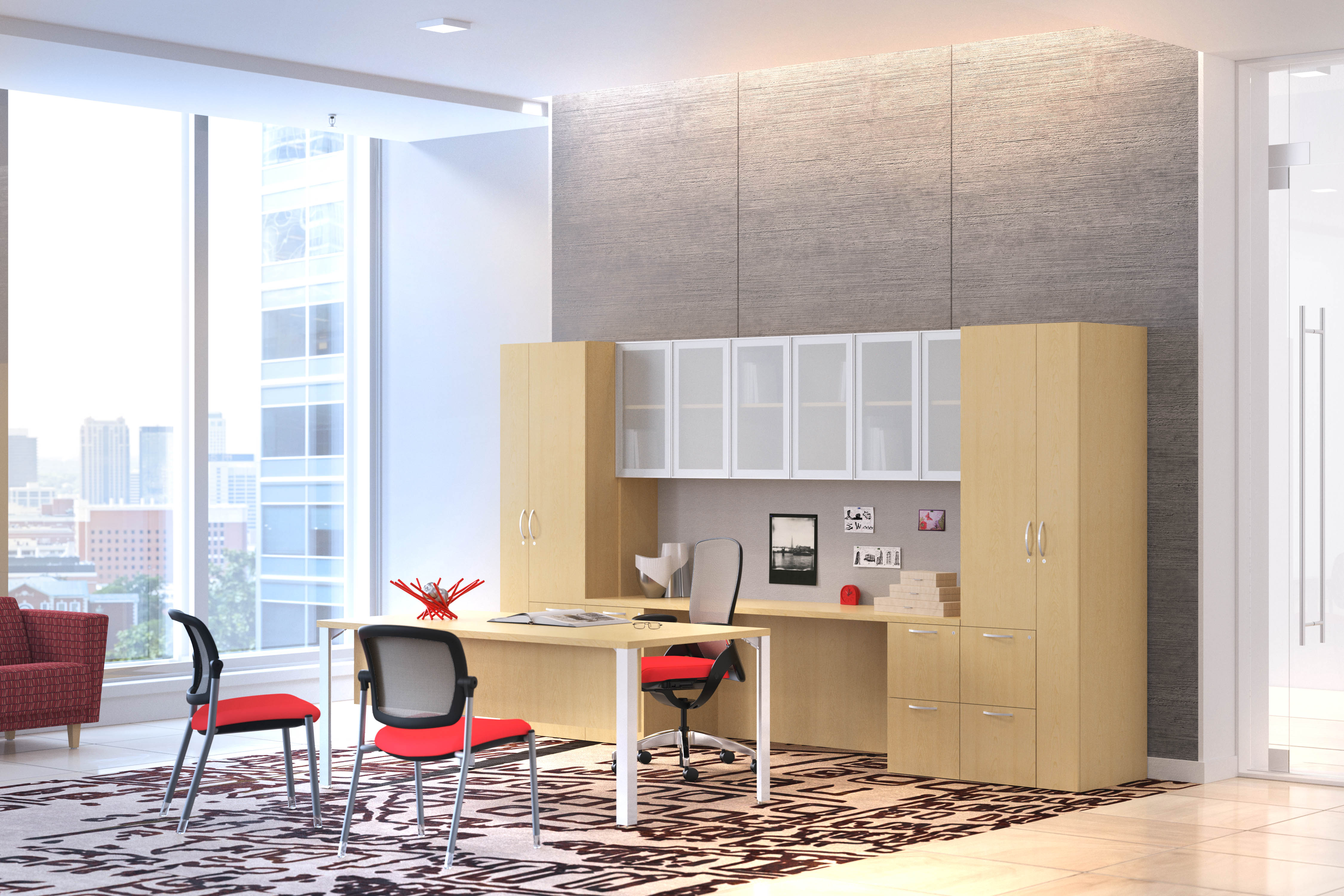 Centerpiece veneer desks bring harmony to your space